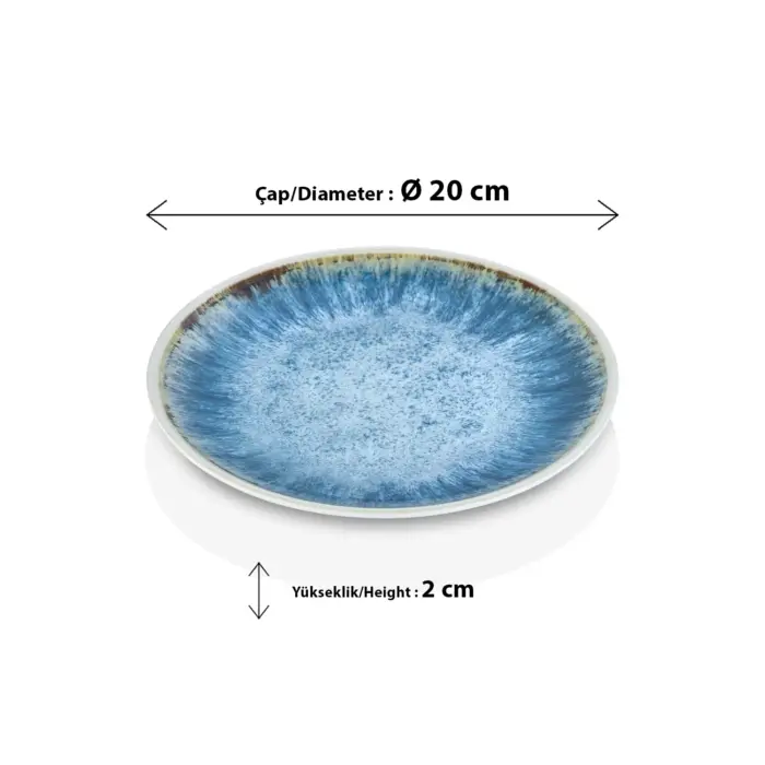 Blue Iris 6'lı Yuvarlak Tabak Seti, Ø 20 cm - h.2 cm , Thermoset Melamin - Görsel 2