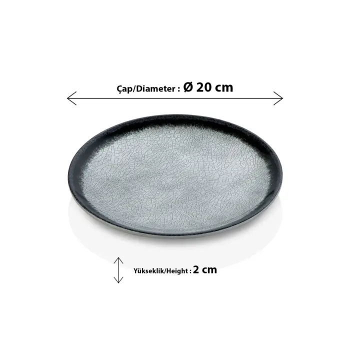 Grey Quartz 6'lı Yuvarlak Tabak Seti, Ø 20 cm - h.2 cm , Thermoset Melamin - Görsel 2