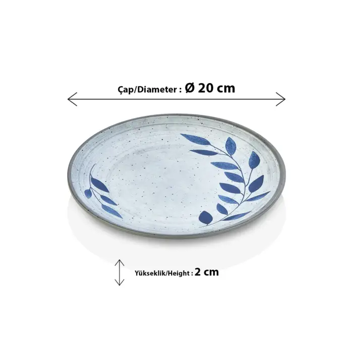 Selva Blu 6'lı Yuvarlak Tabak Seti, Ø 20 cm - h.2 cm , Thermoset Melamin - Görsel 2