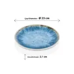 Blue Iris 3'lü Yuvarlak Tabak Seti, Ø 23 cm - h.2,1 cm , Thermoset Melamin - Görsel 2