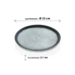 Grey Quartz 3'lü Yuvarlak Tabak Seti, Ø 23 cm - h.2,1 cm , Thermoset Melamin - Görsel 2
