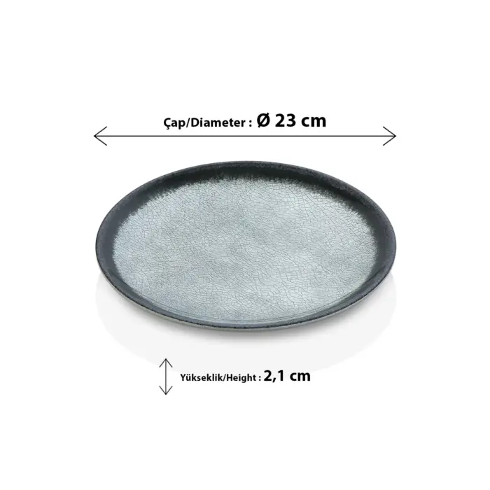 Grey Quartz 3'lü Yuvarlak Tabak Seti, Ø 23 cm - h.2,1 cm , Thermoset Melamin - Görsel 2