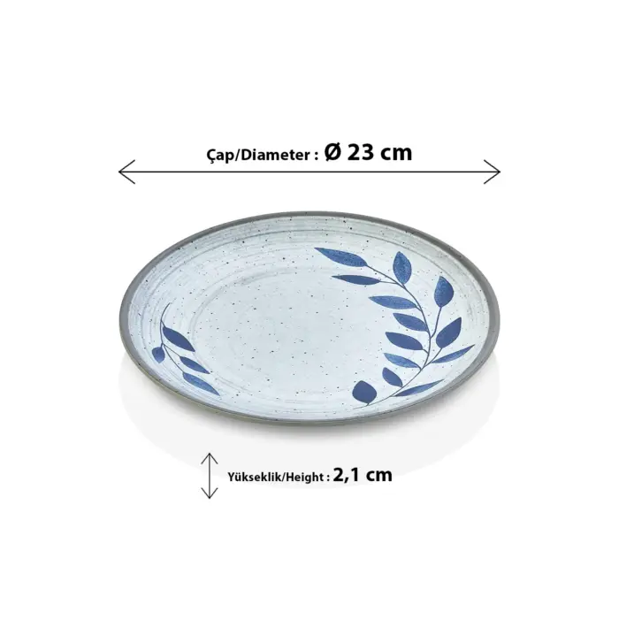 Selva Blu 3'lü Yuvarlak Tabak Seti, Ø 23 cm - h.2,1 cm , Thermoset Melamin - Görsel 2