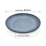 Blue Nebula 3'lü Yuvarlak Tabak Seti, Ø 25 cm - h.2,3 cm , Thermoset Melamin - Görsel 2