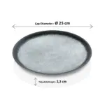 Grey Quartz 3'lü Yuvarlak Tabak Seti, Ø 25 cm - h.2,3 cm , Thermoset Melamin - Görsel 2
