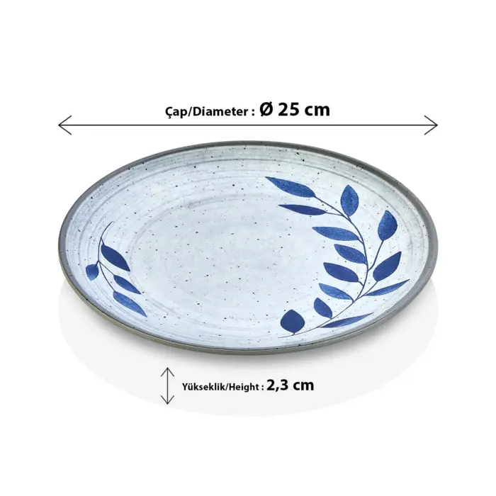 Selva Blu 3'lü Yuvarlak Tabak Seti, Ø 25 cm - h.2,3 cm , Thermoset Melamin - Görsel 2