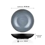 Blue Nebula 6'lı Çukur Tabak Seti, Ø 20 cm - h.4,5 cm 440 ml. , Thermoset Melamin - Görsel 2