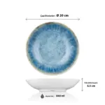 Blue Iris 6'lı Çukur Tabak Seti, Ø 20 cm - h.4,5 cm 440 ml. , Thermoset Melamin - Görsel 2