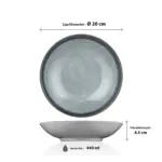 Grey Quartz 6'lı Çukur Tabak Seti, Ø 20 cm - h.4,5 cm 440 ml. , Thermoset Melamin - Görsel 2
