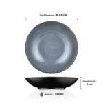 Blue Nebula 3'lü Çukur Tabak Seti, Ø 23 cm - h.5 cm 540 ml. , Thermoset Melamin - Görsel 2