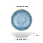 Blue Iris 3'lü Çukur Tabak Seti, Ø 23 cm - h.5 cm 540 ml. , Thermoset Melamin - Görsel 2