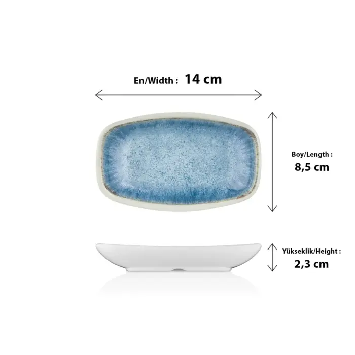 Blue Iris 6'lı Kare Kayık Tabak Seti, 14x8,5 cm - h.2,3 cm , Thermoset Melamin - Görsel 2