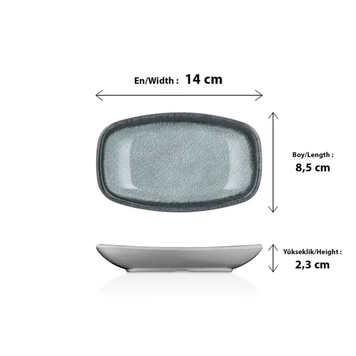 Grey Quartz 6'lı Kare Kayık Tabak Seti, 14x8,5 cm - h.2,3 cm , Thermoset Melamin - Görsel 2