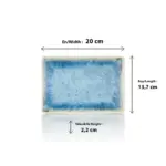Blue Iris 6'lı Dikdörtgen Tabak Seti, 20x13,7 cm - h.2,2 cm , Thermoset Melamin - Görsel 2