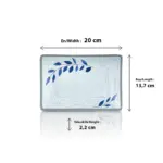 Selva Blu 6'lı Dikdörtgen Tabak Seti, 20x13,7 cm - h.2,2 cm , Thermoset Melamin - Görsel 2