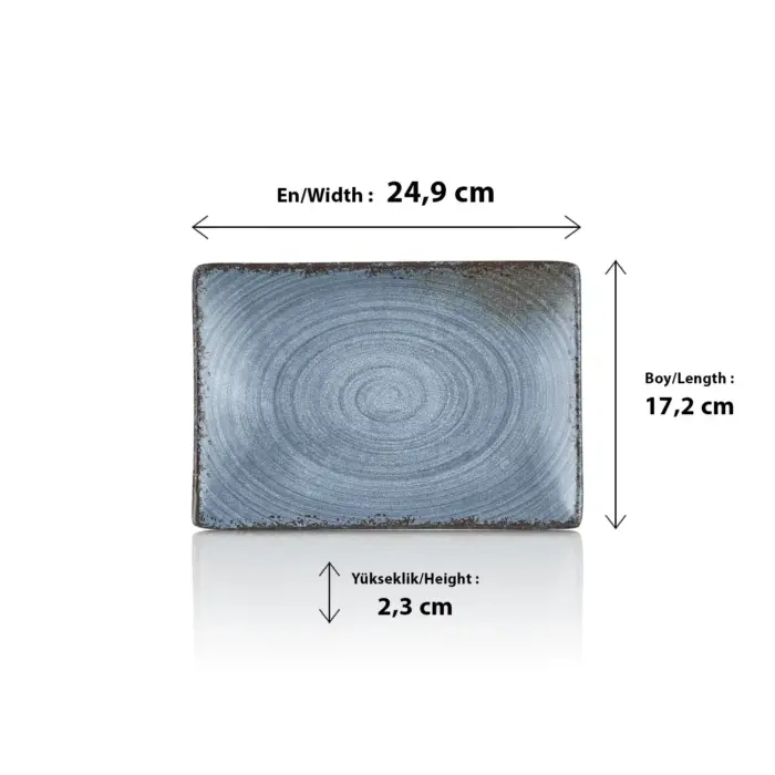 Blue Nebula 3'lü Dikdörtgen Tabak Seti, 24,9x17,2 cm - h.2,3 cm , Thermoset Melamin - Görsel 2