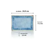 Blue Iris 3'lü Dikdörtgen Tabak Seti, 24,9x17,2 cm - h.2,3 cm , Thermoset Melamin - Görsel 2