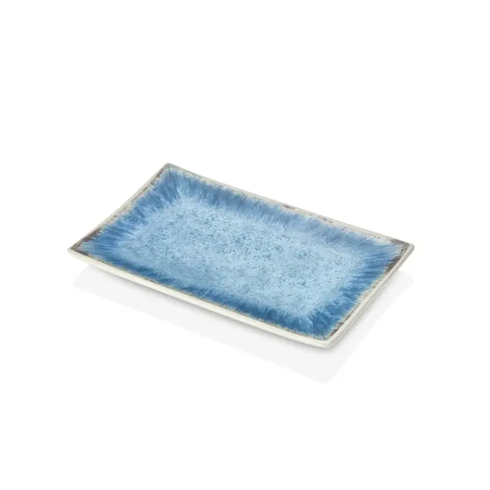 Blue Iris 3'lü Dikdörtgen Tabak Seti, 24,9x17,2 cm - h.2,3 cm , Thermoset Melamin - Görsel 4