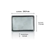 Grey Quartz 3'lü Dikdörtgen Tabak Seti, 24,9x17,2 cm - h.2,3 cm , Thermoset Melamin - Görsel 2