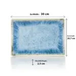 Blue Iris 3'lü Dikdörtgen Tabak Seti, 30x20,7 cm - h.2,5 cm , Thermoset Melamin - Görsel 2