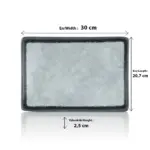 Grey Quartz 3'lü Dikdörtgen Tabak Seti, 30x20,7 cm - h.2,5 cm , Thermoset Melamin - Görsel 2