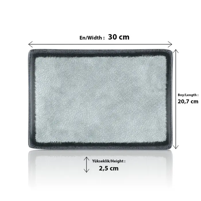 Grey Quartz 3'lü Dikdörtgen Tabak Seti, 30x20,7 cm - h.2,5 cm , Thermoset Melamin - Görsel 2
