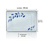 Selva Blu 3'lü Dikdörtgen Tabak Seti, 30x20,7 cm - h.2,5 cm , Thermoset Melamin - Görsel 2