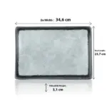 Grey Quartz 2'li Dikdörtgen Tabak Seti, 34,6x23,7 cm - h.3,1 cm , Thermoset Melamin - Görsel 2