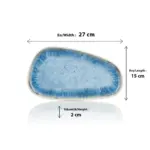 Blue Iris 3'lü Trapezoid Tabak Seti, 27x15 cm - h.2 cm , Thermoset Melamin - Görsel 2