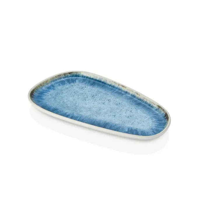 Blue Iris 3'lü Trapezoid Tabak Seti, 27x15 cm - h.2 cm , Thermoset Melamin - Görsel 4