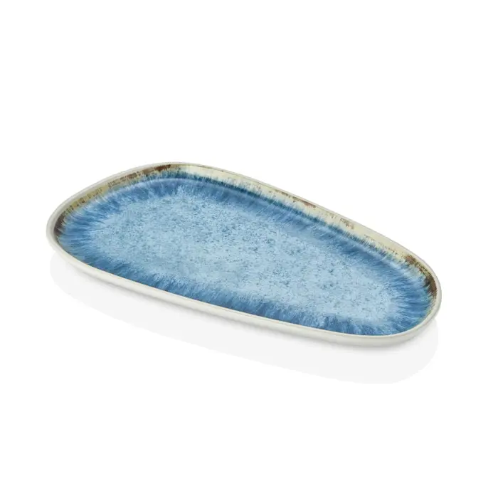 Blue Iris 3'lü Trapezoid Tabak Seti, 33x18 cm - h.2,1 cm , Thermoset Melamin - Görsel 4