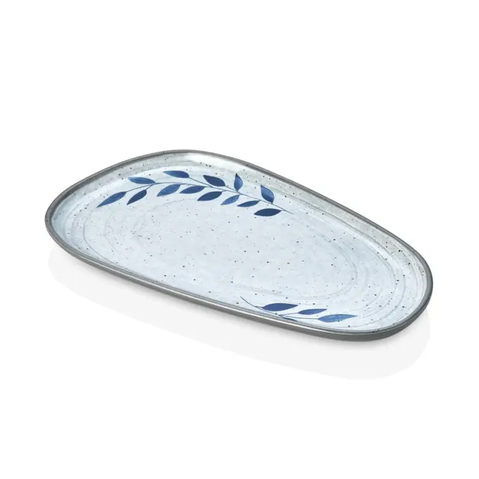 Selva Blu 3'lü Trapezoid Tabak Seti, 33x18 cm - h.2,1 cm , Thermoset Melamin - Görsel 4