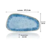 Blue Iris 2'li Trapezoid Tabak Seti, 37,5x20 cm - h.2,2 cm , Thermoset Melamin - Görsel 2