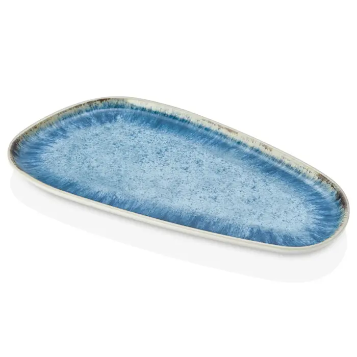 Blue Iris 2'li Trapezoid Tabak Seti, 37,5x20 cm - h.2,2 cm , Thermoset Melamin - Görsel 4