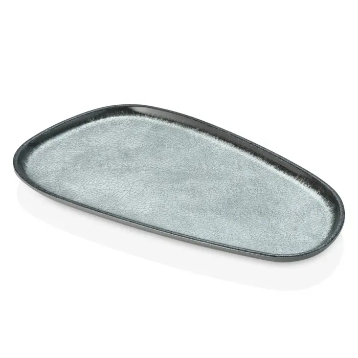 Grey Quartz 2'li Trapezoid Tabak Seti, 37,5x20 cm - h.2,2 cm , Thermoset Melamin - Görsel 4