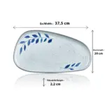 Selva Blu 2'li Trapezoid Tabak Seti, 37,5x20 cm - h.2,2 cm , Thermoset Melamin - Görsel 2