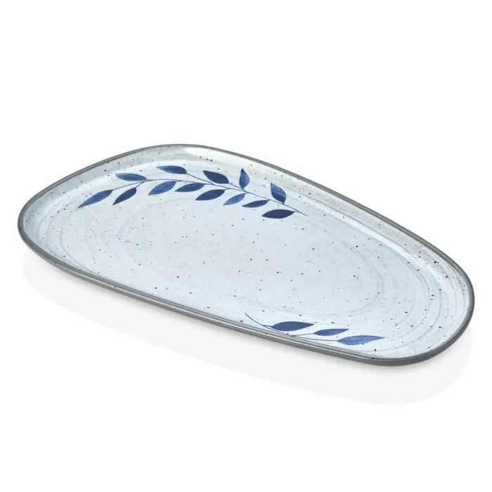 Selva Blu 2'li Trapezoid Tabak Seti, 37,5x20 cm - h.2,2 cm , Thermoset Melamin - Görsel 4