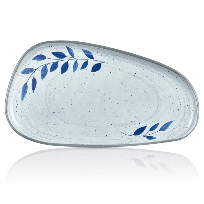 Selva Blu 2'li Trapezoid Tabak Seti, 37,5x20 cm - h.2,2 cm , Thermoset Melamin - Görsel 3