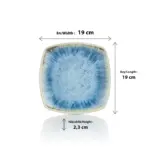 Blue Iris 6'lı Kare Tabak Seti, 19x19 cm - h.2,3 cm , Thermoset Melamin - Görsel 3