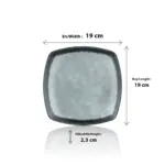 Grey Quartz 6'lı Kare Tabak Seti, 19x19 cm - h.2,3 cm , Thermoset Melamin - Görsel 2