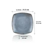 Blue Nebula 6'lı Kare Tabak Seti, 21,5x21,5 cm - h.2,5 cm , Thermoset Melamin - Görsel 2