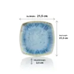 Blue Iris 6'lı Kare Tabak Seti, 21,5x21,5 cm - h.2,5 cm , Thermoset Melamin - Görsel 2