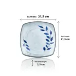 Selva Blu 6'lı Kare Tabak Seti, 21,5x21,5 cm - h.2,5 cm , Thermoset Melamin - Görsel 2