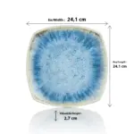 Blue Iris 3'lü Kare Tabak Seti, 24,1x24,1 cm - h.2,7 cm , Thermoset Melamin - Görsel 2