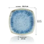 Blue Iris 3'lü Kare Tabak Seti, 26,4x26,4 cm - h.2,9 cm , Thermoset Melamin - Görsel 2