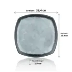 Grey Quartz 3'lü Kare Tabak Seti, 26,4x26,4 cm - h.2,9 cm , Thermoset Melamin - Görsel 2