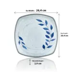 Selva Blu 3'lü Kare Tabak Seti, 26,4x26,4 cm - h.2,9 cm , Thermoset Melamin - Görsel 2
