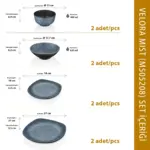 Velora Mist 8 Parça Çanta Hediyeli, Yemek Takımı, Thermoset Melamin - Görsel 3