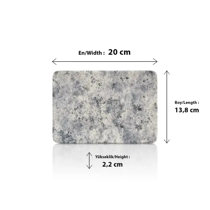 Velora Cloud 6'lı Dikdörtgen Tabak Seti, 20x13,8 cm - h.2,2 cm , Thermoset Melamin - Görsel 2