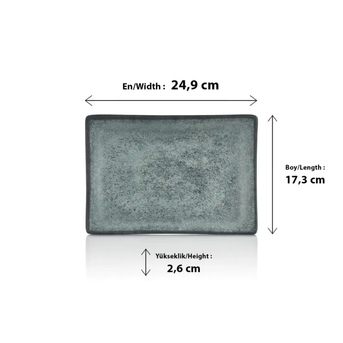Green Minerra 3'lü Dikdörtgen Tabak Seti 24,9x17,3 cm - h.2,6 cm , Thermoset Melamin - Görsel 2